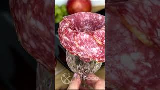 Розочка из колбасы на праздничный стол. МЯСНАЯ НАРЕЗКА #shorts #рецепт #нарезка #колбаса