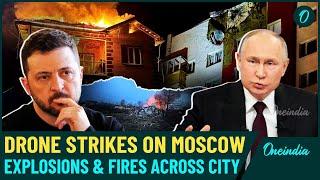 VIDEO : Ukraine Launches Biggest Drone Attack On Moscow | Shocking Video Caught On Camera