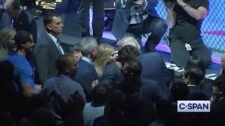 Trump, Dana White, Elon Musk, Elon Musk son X Æ A-12 in Miami Kaseya Center for UFC 314 (4-12-2025)