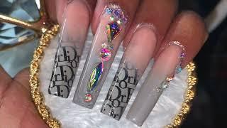 DIY  How To Do Nail art, Acrylic nails THE EASIEST WAY TO APPLY NAIL FOIL #101 #101