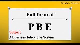 PBX ka full form | Full form of PBX in English | Subject - a business telephone system