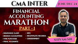 CMA INTER FINANCIAL ACCOUNTING MARATHON PART 1 | GYAN SAGAR CLASES | CMA INTER FA MARATHON