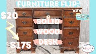 | Wooden Desk Thrift Flip | DIY Chalk Paint |@DixieBellePaint |FURNITURE FLIPPING TEACHER|