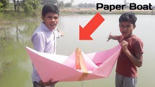 We made a largest paper Boat  at home! by Mr Flash Hacker