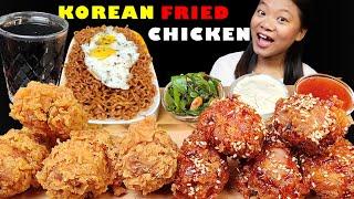 Eating Crispy Korean Fried Chicken With Spicy Black Bean Noodles | Nepali Mukbang | Eating Show