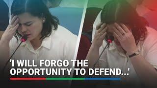 Sara Duterte to House panel: 'I will forgo the opportunity to defend the OVP 2025 budget'