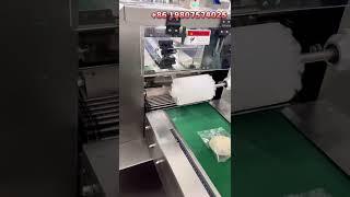 Máquina envasadora horizontal flow pack para pan, sistema automático de corte de pan