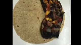 Spicy Veggie burrito with mango salsa