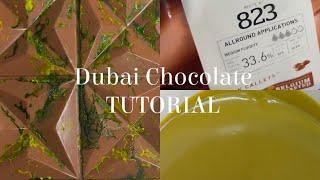 Dubai chocolate tutorial #asmr #yummy #chocolate late