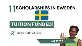 11 FUNDED SCHOLARSHIPS IN SWEDEN ( Masters)