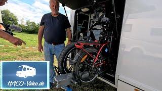 Fun Bike in der Wohnmobil-Garage! Auf dem Sommerfest von RSM zeigen Camper wie sie es gelöst haben.