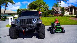 Senya and dad buy Monster Truck