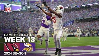 Arizona Cardinals vs. Minnesota Vikings Game Highlights | NFL 2024 Season Week 13