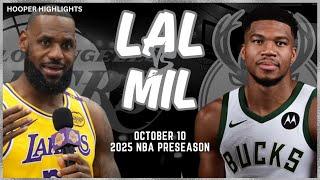 Los Angeles Lakers vs Milwaukee Bucks Full Game Highlights | Oct 10 | 2024-25 NBA Preseason