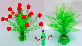 Plastic bottle Vase Craft/ DIY Easy Tree from Waste bottle/Sprite ki bottle se banaye Guldasta