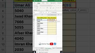 Only Number in Excel || IFERROR Function || Excel Formula