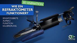 Refraktometer - SCHNELL ERKLÄRT - 3D ANIMATION Aufbau, Funktion, Einsatzgebiete, Kalibrierung