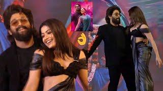 Allu Arjun And Rashmika Mandanna Dance On Stage To Angaaron Song | Pushpa 2 Press Meet In Mumbai