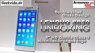 Lenovo S850 [UNBOXING] 5" HD IPS Gorilla Glass 3, Double Sided Glass, Notification Logo, MTK6582