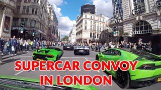 CRAZY Lamborghini supercar convoy in Central London