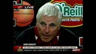 Bob Knight after getting his 900th career win