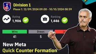 New Meta Quick Counter Formation  Reach 1900 Rating In Division 1 ️ || eFootball 2025 Formation