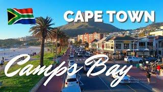 Camps Bay: South Africa's Miami. An Exclusive and Scenic Coastal Enclave in Cape Town, Sunset, Drone