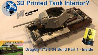 Build Video - 3D Printed Interior For The Dragon 1/72 Scale T-34 Model 1943 Part 1/2...