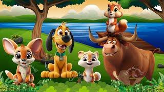 Lovely Animal Sounds: Kangaroo, Dog, Otter, Bison, Ox, Polecat | ANIMAL (BGM)