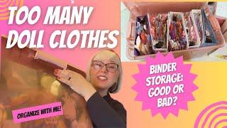 Doll Clothing Storage: Why binders don’t work (for me). Organize Barbie clothes with me & cat!