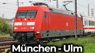 InterCity 1164 quer durch Bayern | 4K Führerstandsmitfahrt: München - Augsburg - Neu Ulm | BR 101