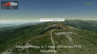 Szklarska Poręba, ul. 1 maja - Schronisko PTTK Odrodzenie ∆ hiking trails ∆ 3d-trail.com/poland/