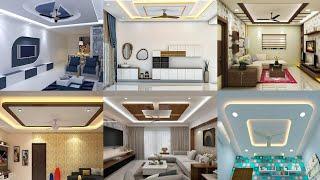 False ceiling design for living room with one fan | Watch it & get creative and have fun with it