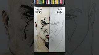 Drawing Kratos in two different ages - Part 2 | Mohit Artz | #shorts