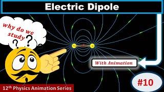 electric dipole class 12 | electric dipole animation | dipole moment explained