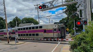 MBTA Commuter Trains and Railroad Crossings on the Old Colony Lines - August 2024