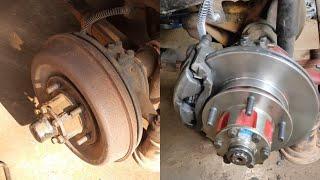 Disk Brake Conversion in Mahindra Jeep. Drum Brake to Disk Brake