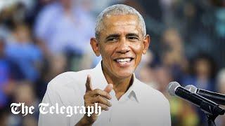 In full: Obama hits out at Trump ‘cronies’ during rally with Tim Walz