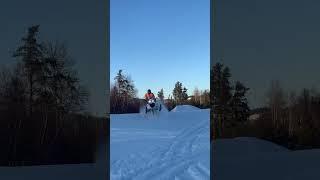 WHO DID IT BETTER? - Jumping on a Snowmobile HILLSIDE  #shorts #snowmobiling #summit #cool