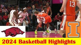 Illinois vs #19 Arkansas Basketball Game Highlights 11 28 2024