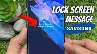 How to Display a Custom Message on Lock Screen in Samsung Smartphone