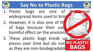 Essay on Say No to Plastic Bags in English | 10 Lines Essay on Say No to Plastic Bags