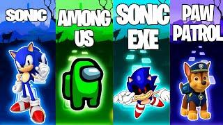 Who Will Claim Victory in This Epic Showdown Tiles Hop|Sonic vs Among US vs SonicEXE vs PAW Patrol