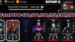 Fatal Twisted Tower Boss Battle 200 & 180 Fight + Reward MK Mobile