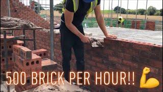 Bricklaying - Averaging 500 brick per Hour 