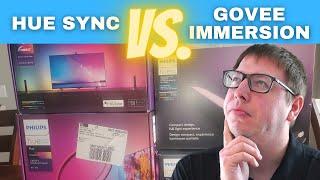 Philips Hue Play HDMI Sync & Gradient Lightstrip vs Govee Immersion TV Backlight Kit