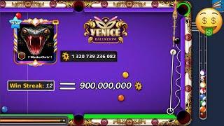 8 Ball Pool Venice 150M - Win Streak 12 Level 954 Account Winning 900Million Coins in a row