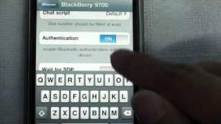 Ipod touch 4g bluetooth dun with blackberry bold 9700 via ibluever (internet tethering)