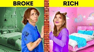 Rich VS Broke Room makeover Challenge! DIY Secret Room by Laugh Lagoon, 123 Go!