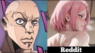 Naruto | Anime vs Reddit the rock reaction meme